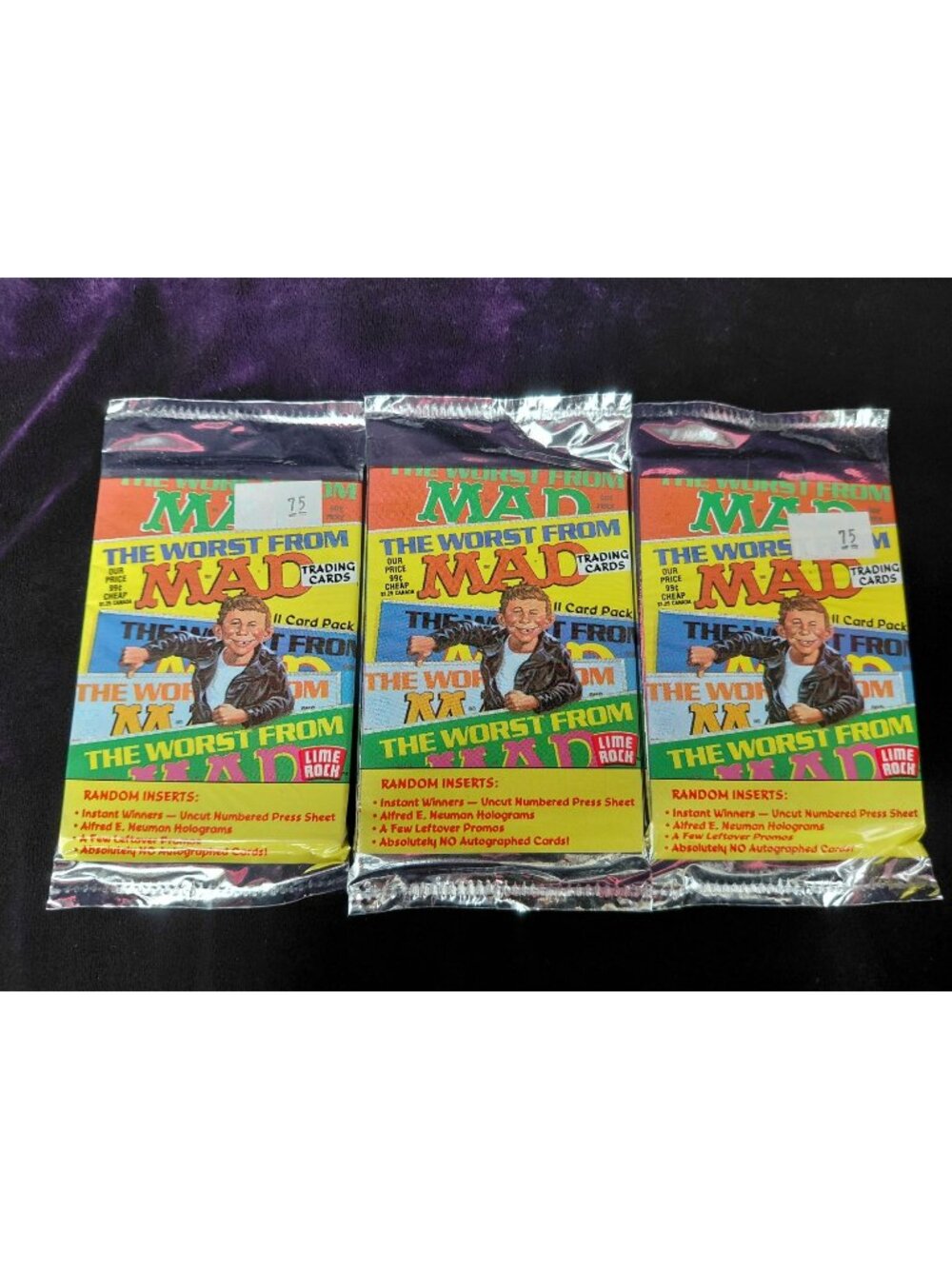 Vtg The Worst From Mad 1992 Trading Cards Sealed Packs By Lime Rock Lot of 3